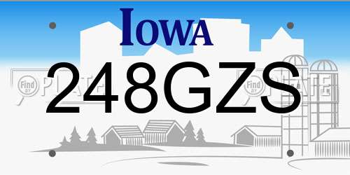 248GZS Iowa License Plate