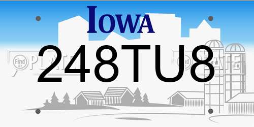 248TU8 Iowa License Plate