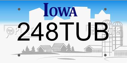 248TUB Iowa License Plate