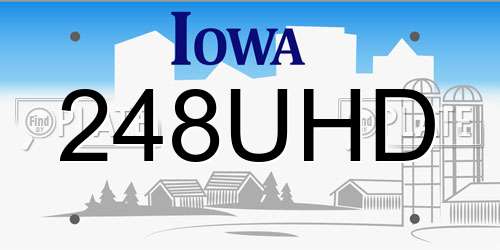 248UHD Iowa License Plate