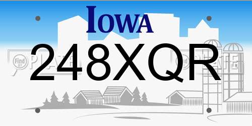 248XQR Iowa License Plate
