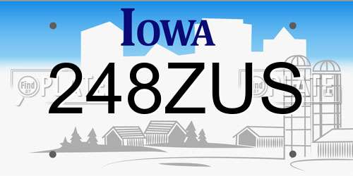 248ZUS Iowa License Plate