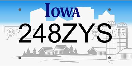 248ZYS Iowa License Plate