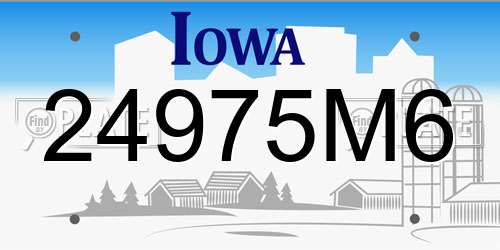 24975M6 Iowa License Plate