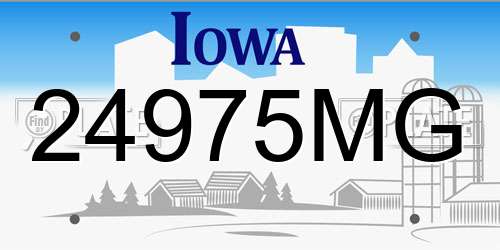 24975MG Iowa License Plate