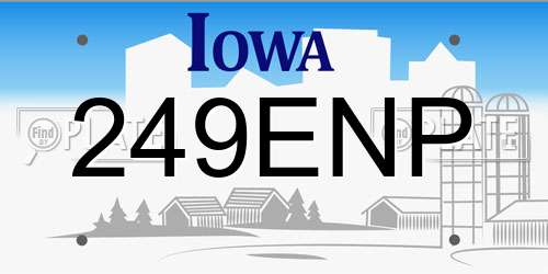 249ENP Iowa License Plate