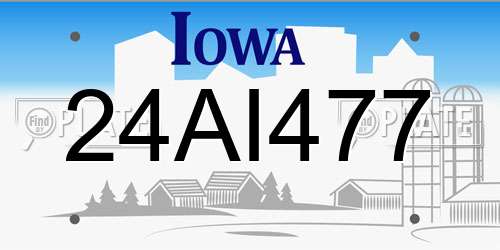 24AI477 Iowa License Plate
