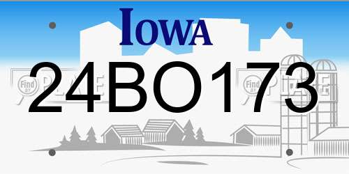 24BO173 Iowa License Plate