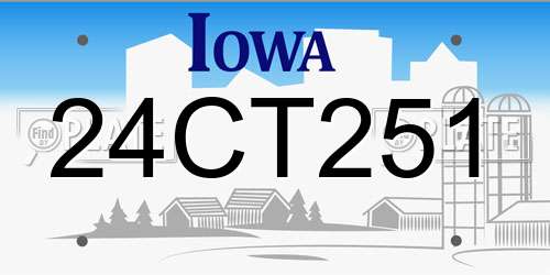24CT251 Iowa License Plate