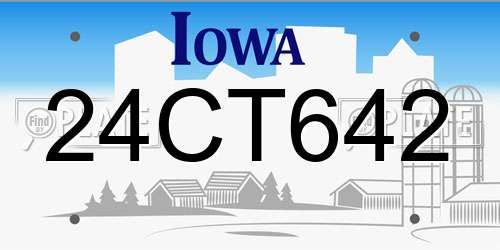 24CT642 Iowa License Plate