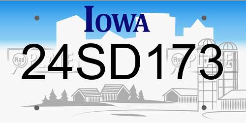 24SD173 Iowa License Plate