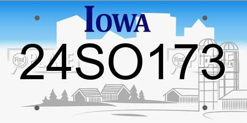 24SO173 Iowa License Plate