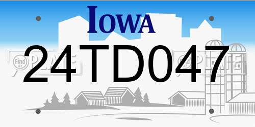 24TD047 Iowa License Plate