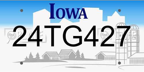 24TG427 Iowa License Plate