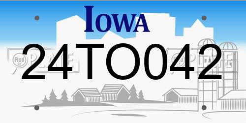 24TO042 Iowa License Plate
