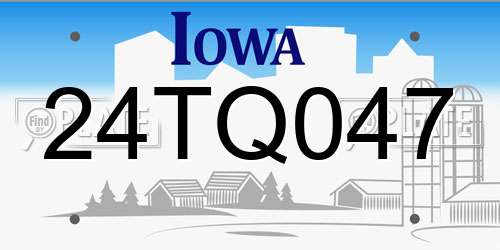 24TQ047 Iowa License Plate