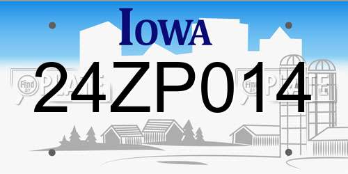 24ZP014 Iowa License Plate