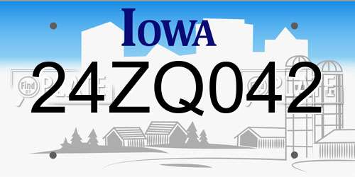 24ZQ042 Iowa License Plate