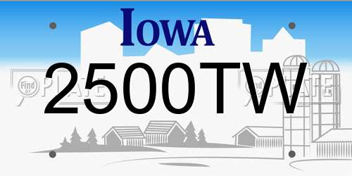 2500TW Iowa License Plate