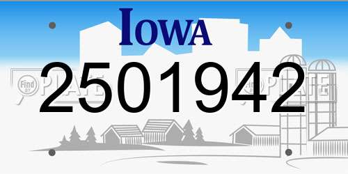 2501942 Iowa License Plate