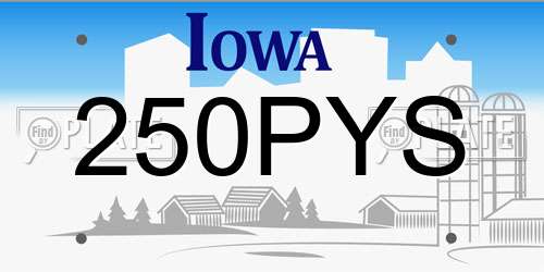250PYS Iowa License Plate