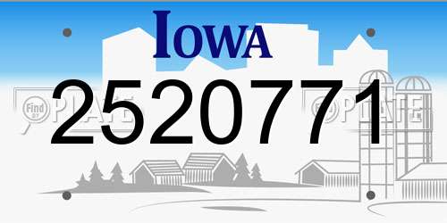 2520771 Iowa License Plate