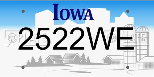 2522WE Iowa License Plate