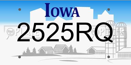 2525RQ Iowa License Plate