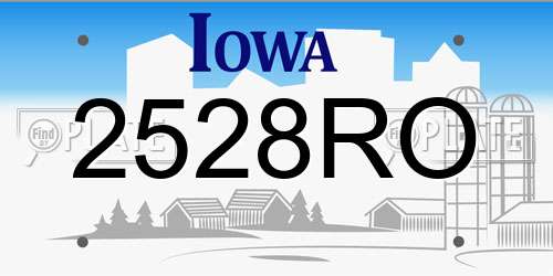 2528RO Iowa License Plate