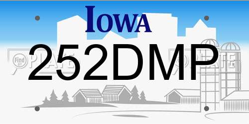 252DMP Iowa License Plate