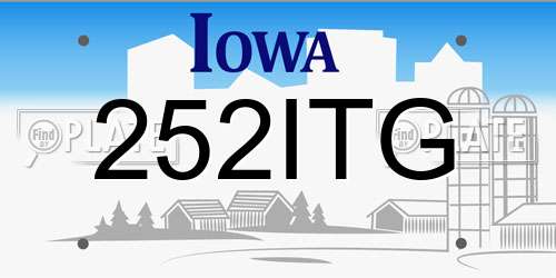 252ITG Iowa License Plate