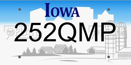 252QMP Iowa License Plate