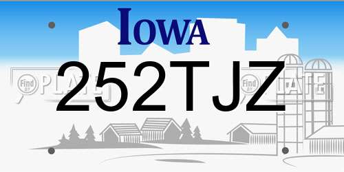 252TJZ Iowa License Plate