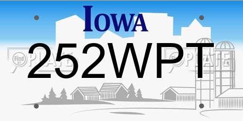 252WPT Iowa License Plate