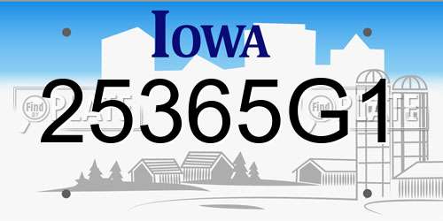 25365G1 Iowa License Plate