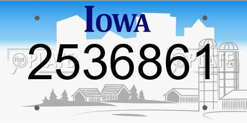 2536861 Iowa License Plate