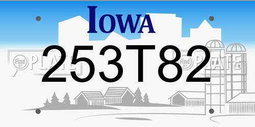 253T82 Iowa License Plate
