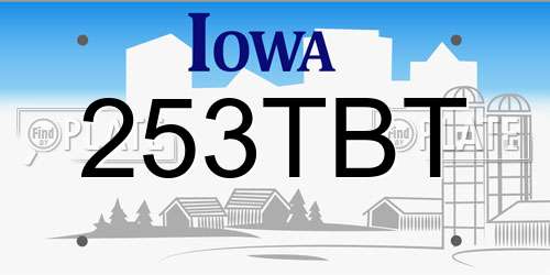 253TBT Iowa License Plate