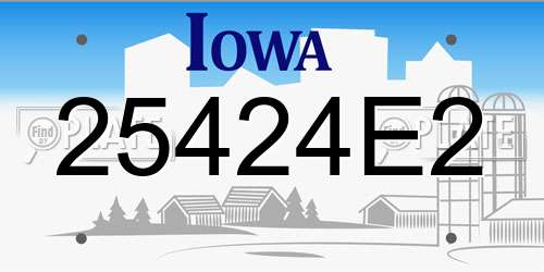25424E2 Iowa License Plate