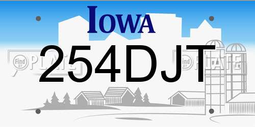 254DJT Iowa License Plate