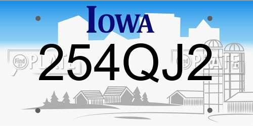 254QJ2 Iowa License Plate