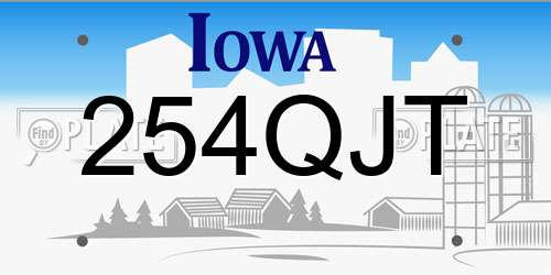 254QJT Iowa License Plate