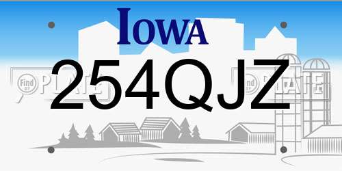 254QJZ Iowa License Plate