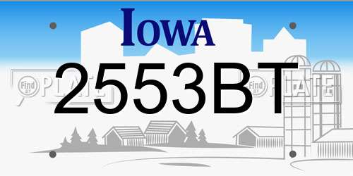 2553BT Iowa License Plate