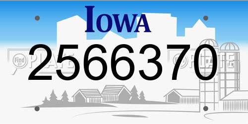 2566370 Iowa License Plate