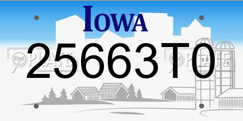 25663T0 Iowa License Plate