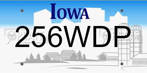 256WDP Iowa License Plate