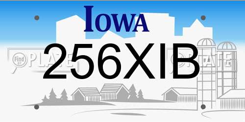 256XIB Iowa License Plate