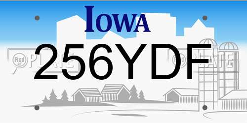 256YDF Iowa License Plate