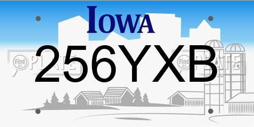 256YXB Iowa License Plate
